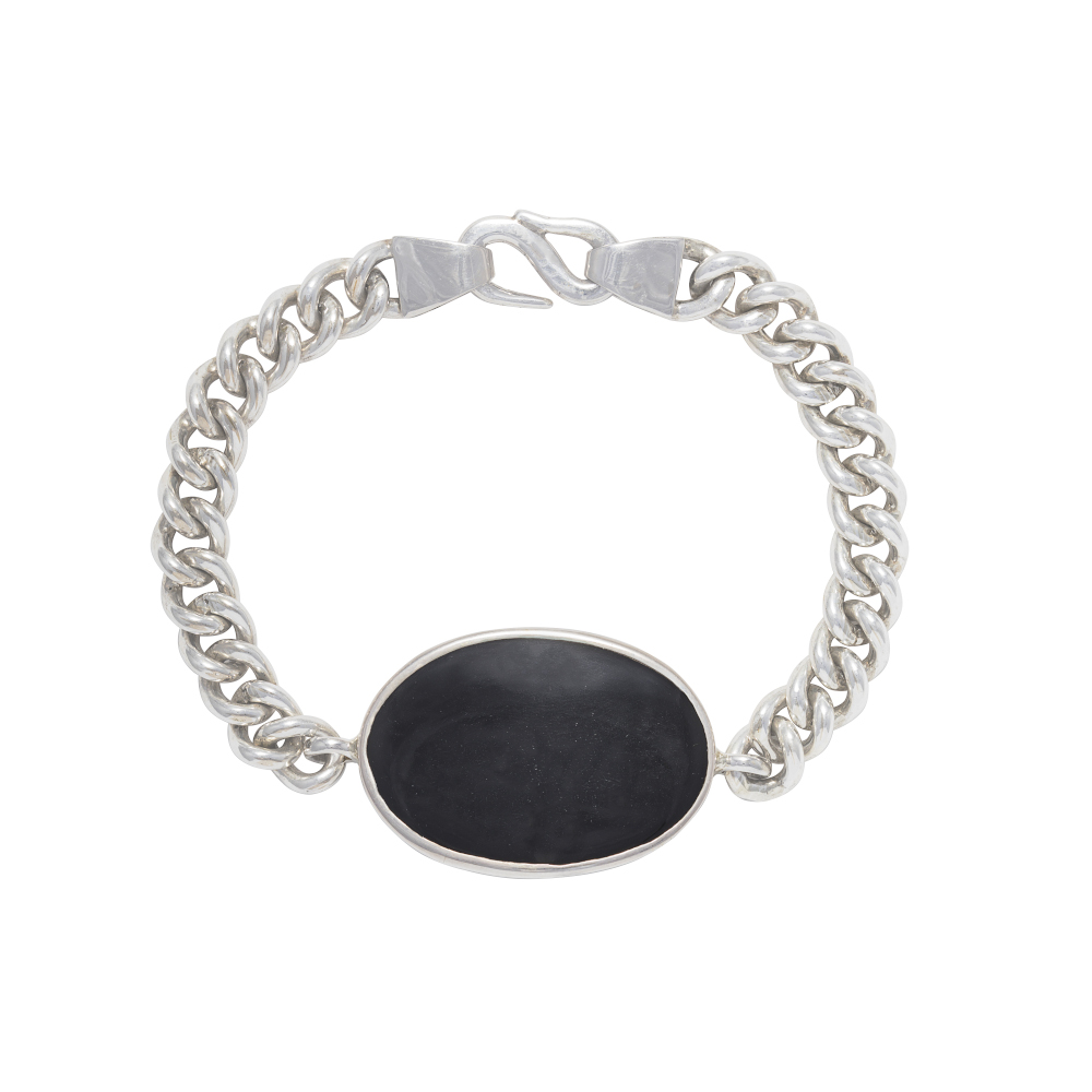 Black Stone Cuff, Afghan, Vintage Bracelet, Agate Aqeeq Stone, Silver -  Ruby Lane